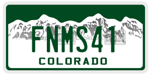 FNMS41  license plate in CO