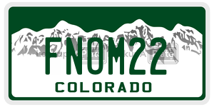 FNOM22  license plate in CO