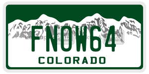 FNOW64  license plate in CO