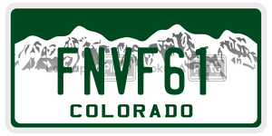 FNVF61  license plate in CO