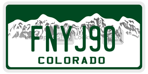 FNYJ90  license plate in CO