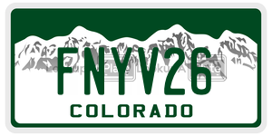 FNYV26  license plate in CO