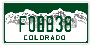 FOBB38  license plate in CO