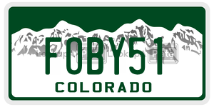 FOBY51  license plate in CO