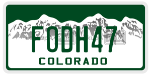 FODH47  license plate in CO