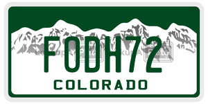 FODH72  license plate in CO
