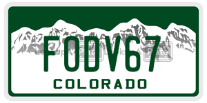 FODV67  license plate in CO