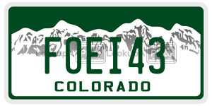 FOEI43  license plate in CO