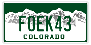 FOEK43  license plate in CO