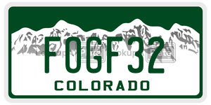 FOGF32  license plate in CO