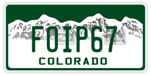 FOIP67  license plate in CO