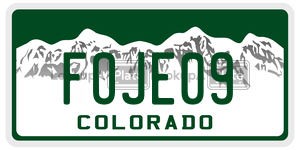FOJE09  license plate in CO
