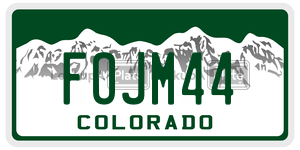 FOJM44  license plate in CO