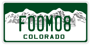 FOOM08  license plate in CO