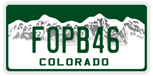 FOPB46  license plate in CO