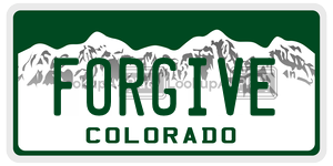 FORGIVE  license plate in CO