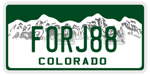 FORJ88  license plate in CO