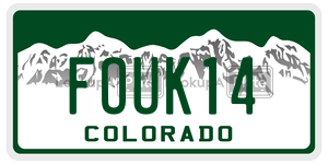 FOUK14  license plate in CO
