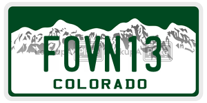 FOVN13  license plate in CO