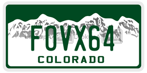 FOVX64  license plate in CO