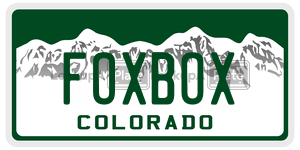 FOXBOX  license plate in CO