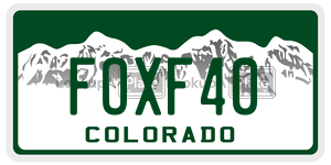 FOXF40  license plate in CO