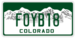 FOYB18  license plate in CO