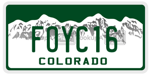 FOYC16  license plate in CO