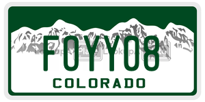 FOYY08  license plate in CO