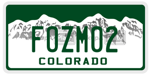 FOZM02  license plate in CO