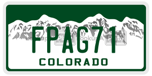 FPAG71  license plate in CO