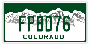 FPBD76  license plate in CO