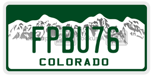 FPBU76  license plate in CO