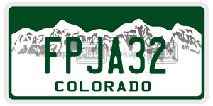 FPJA32  license plate in CO