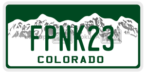 FPNK23  license plate in CO