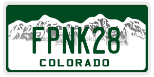 FPNK28  license plate in CO