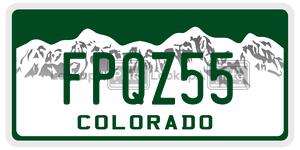 FPQZ55  license plate in CO