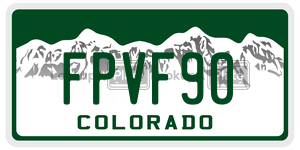 FPVF90  license plate in CO