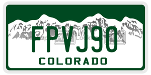 FPVJ90  license plate in CO