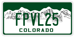 FPVL25  license plate in CO
