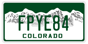 FPYE84  license plate in CO