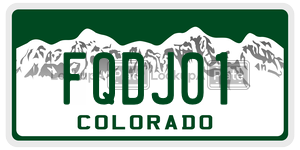 FQDJ01  license plate in CO