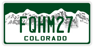 FQHM27  license plate in CO