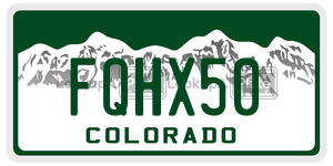 FQHX50  license plate in CO