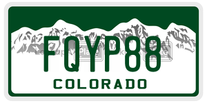 FQYP88  license plate in CO