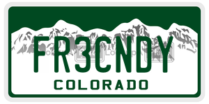 FR3CNDY license plate in Colorado