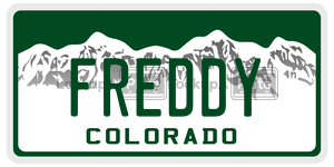 FREDDY  license plate in CO