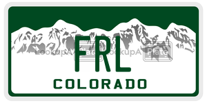 FRL  license plate in CO