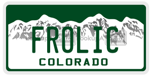 FROLIC  license plate in CO
