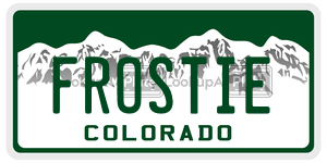 FROSTIE license plate in Colorado